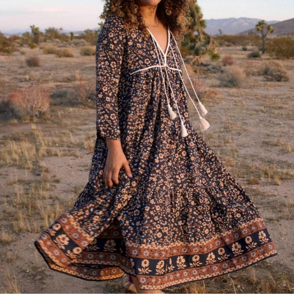 Christy Dawn The Paloma Dress Navy Anemone Vine